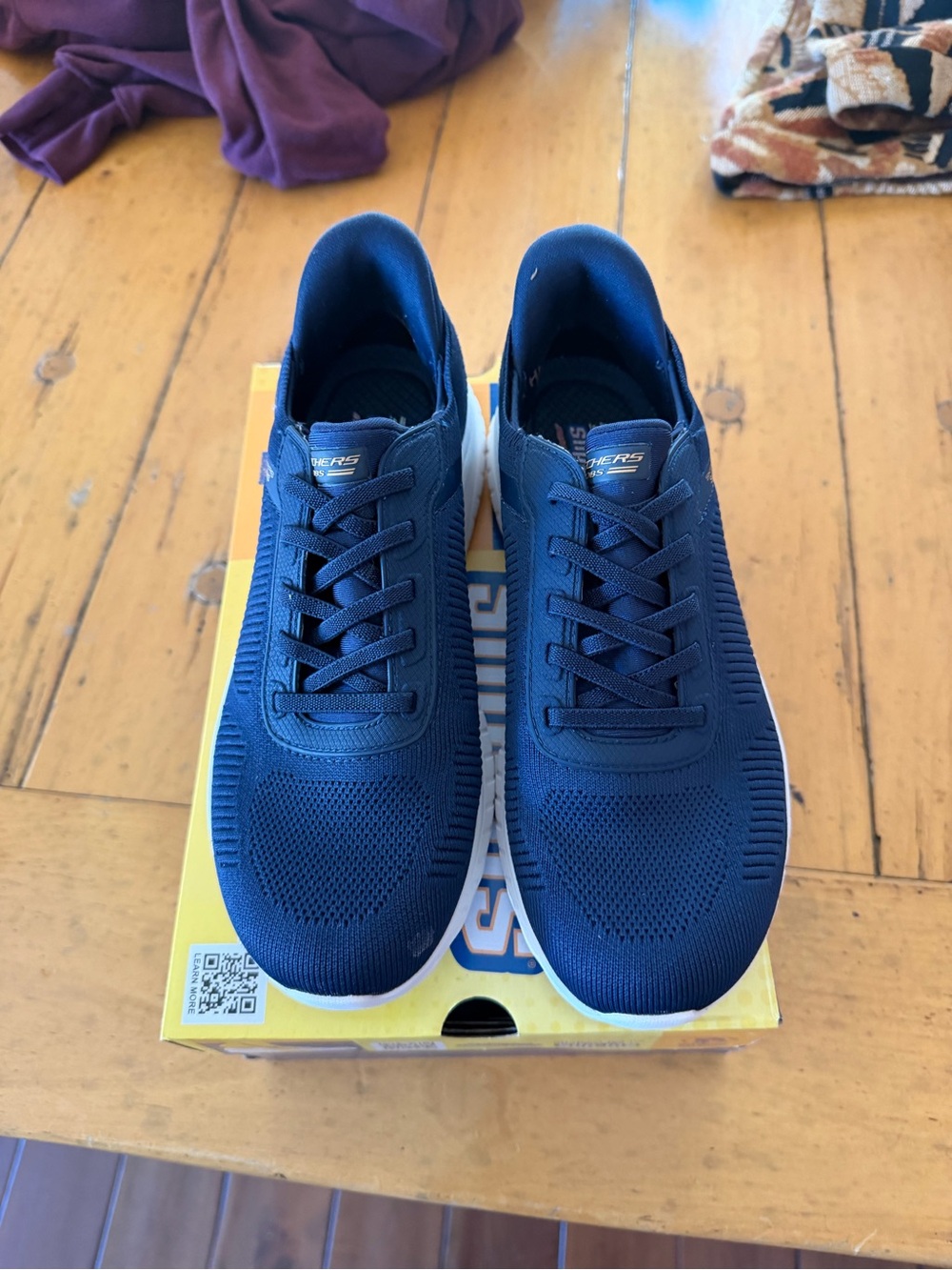 Skechers Womens Navy Blue washable Slip-On Athletic Shoes 7.5